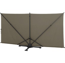 Parasol rectangulaire avec cadre en acier et revêtement en tissu