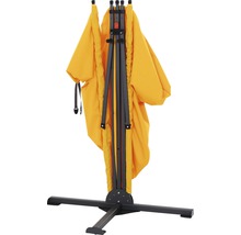 Fauteuil de plage plié avec cadre et revêtement jaune