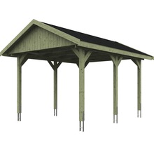 Holzcarport mit Dach und Stützpfosten