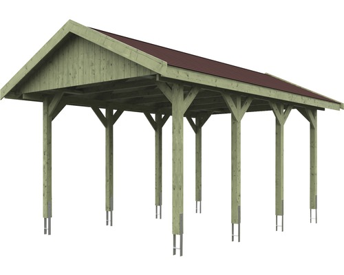 Holzcarport mit Satteldachkonstruktion