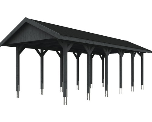 Abri de voiture en bois avec toit