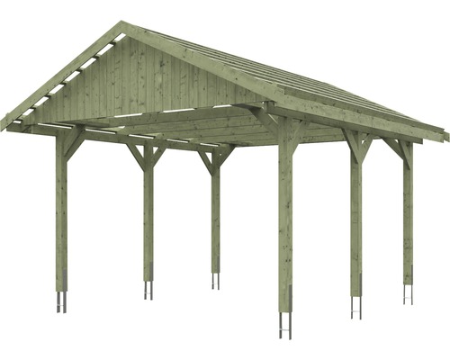 Carport en bois avec toit à deux pans