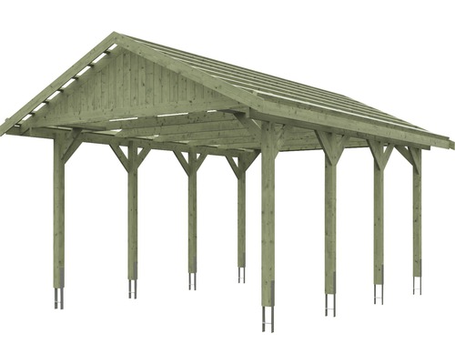 Carport en bois avec toit à deux pans
