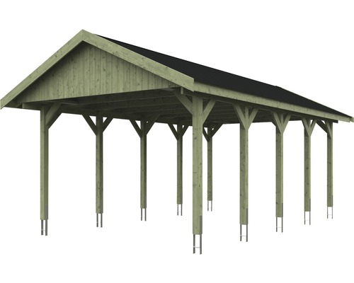 Abri de voiture en bois avec toit