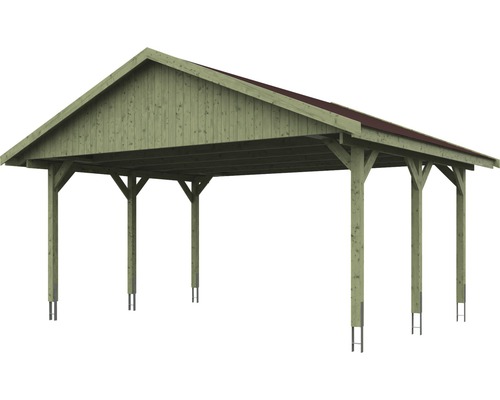 Abri de voiture en bois avec toit