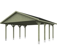 Holz Carport mit Satteldach und Pfosten