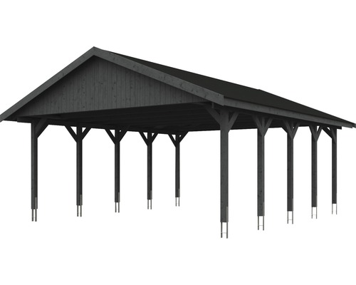 Abri de voiture en bois avec toit