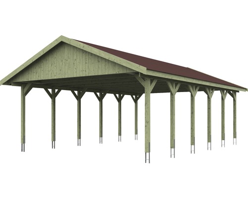 Abri de voiture en bois avec toit