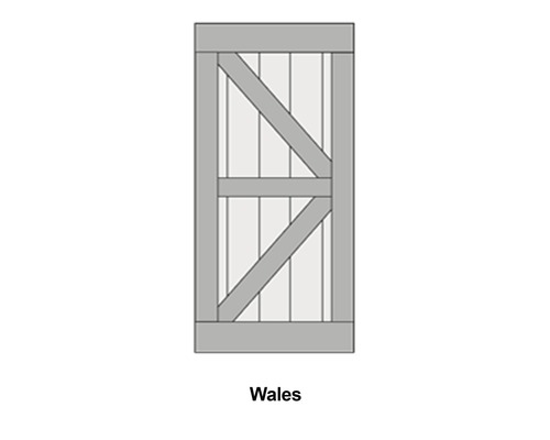 Wales Holztür mit diagonalem Design