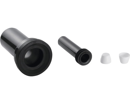 Abwasserrohrgarnitur mit zwei Anschlussstutzen und zwei Stopfen