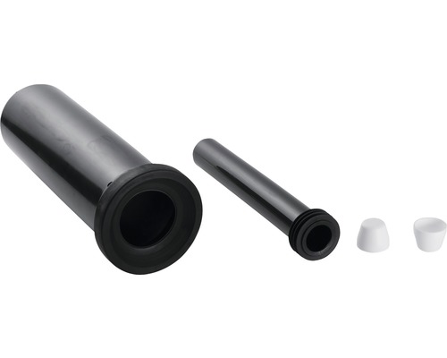 Kit de raccordement de WC suspendu KÖRO Ø90/45 mm x 350 mm Kit de tube d''extension de siphon avec deux bouchons d''arrêt