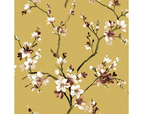 Papier peint intissé 37993-1 fleurs de cerisier jaune