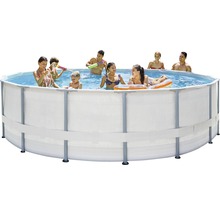 Aufstellpool Framepool-Set Elite rund Ø 488x122 cm inkl. Skimmer, Leiter & Abdeckplane weiss