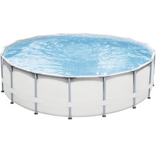 Aufstellpool Framepool-Set Elite rund Ø 488x122 cm inkl. Skimmer, Leiter & Abdeckplane weiss
