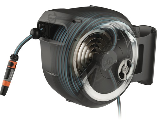 Boîtier de tuyau d''arrosage Gardena avec enrouleur de tuyau pour montage mural
