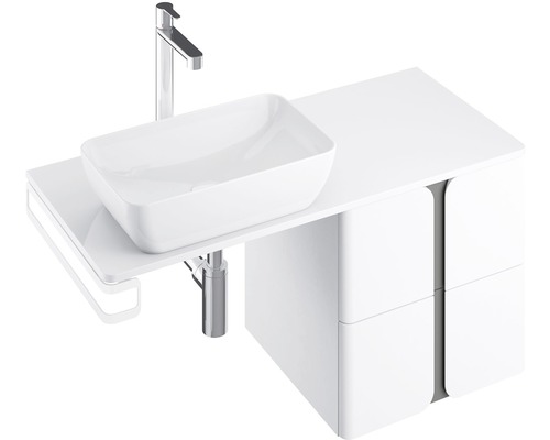 Meuble-lavabo avec vasque à poser et robinet
