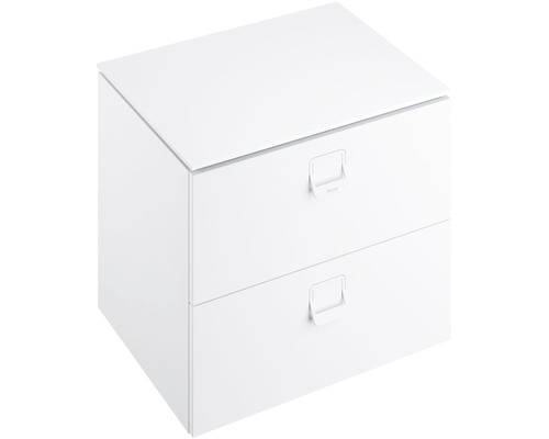 Weisser Badezimmerunterschrank mit zwei Schubladen