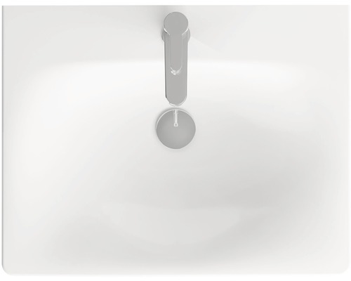 Keramikwaschbecken mit Armatur von oben