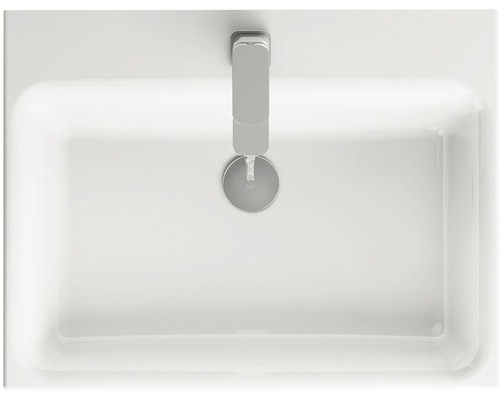 Aufsicht auf ein Waschbecken mit Armatur