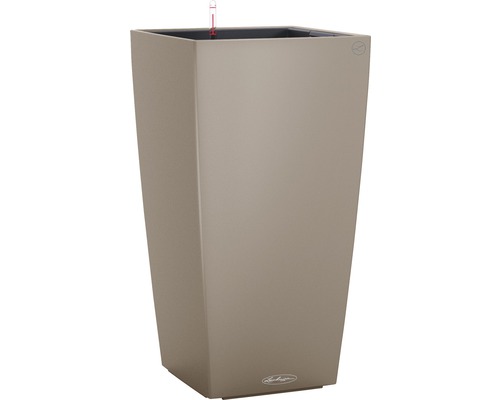 Vase Lechuza Cubico Color 40 plastique Lxl 40 x 40 cm h 75 cm brun sable