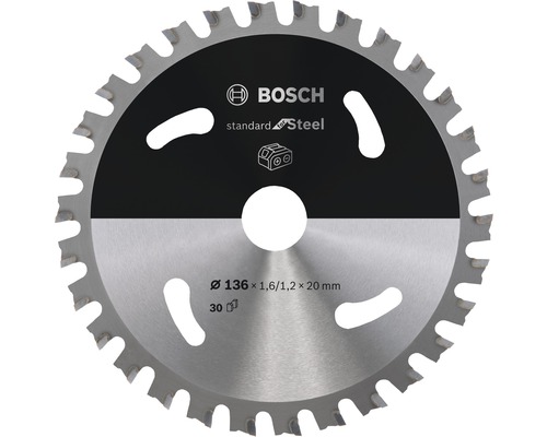 Bosch Kreissägeblatt für Akkusägen Standard for Steel 136 x 1,6/1,2 x 20 mm 30 Zähne