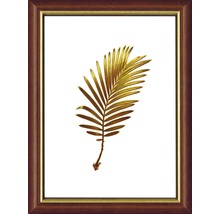 Image encadrée avec motif de feuille de palmier dorée