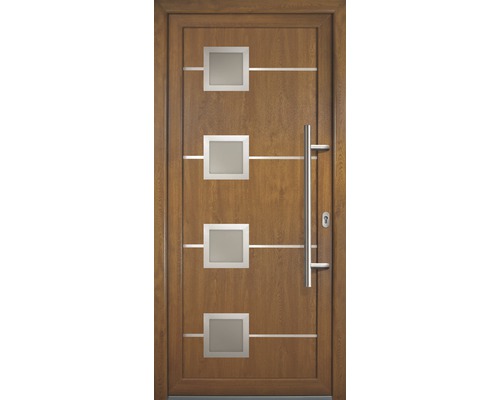 Porte d'entrée Signum modèle 1 RC2 plastique goldenoak/goldenoak 1010 x 2060 mm tirant droit Porte d'entrée Signum modèle 1 RC2 plastique goldenoak/goldenoak 1010 x 2060 mm tirant droit