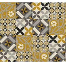 Carreaux carrés avec motifs géométriques et floraux