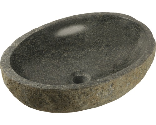 Vasque à poser Riverstone pierre de rivière env. 50 x 40 cm pièce unique