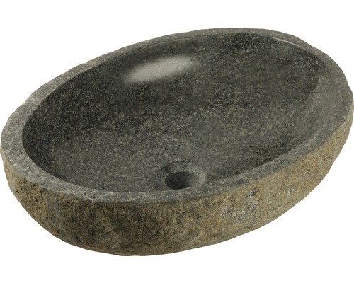 Vasque à poser Riverstone pierre de rivière env. 40 x 30 cm pièce unique