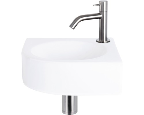 Keramikwaschtisch mit Armatur aus Metall