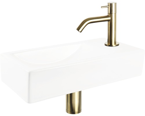 Keramikwaschtisch mit Armatur für das Badezimmer