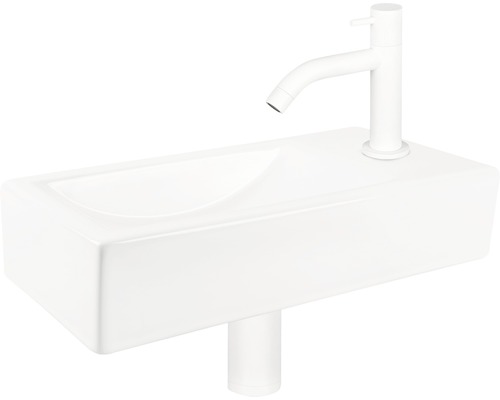 Rechteckiges Aufsatzwaschbecken mit Armatur