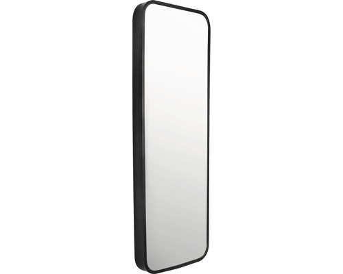Miroir de salle de bains ovale 25x75 cm noir mat