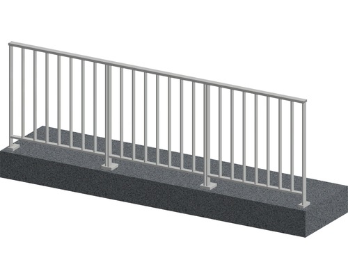 Set complet de balustrade Pertura Triton forme en G aluminium 3 m anthracite pour montage au sol