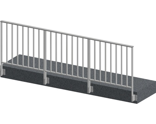 Set complet de balustrade Pertura Triton forme en G aluminium 3 m anthracite pour montage latéral