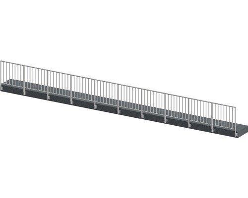 Set complet de balustrade Pertura Triton forme en G aluminium 10 m taupe pour montage latéral