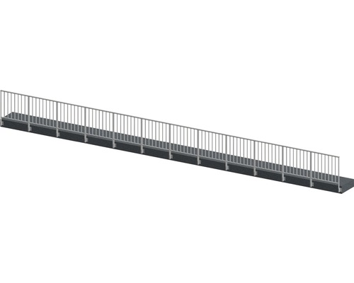 Set complet de balustrade Pertura Triton forme en G aluminium 12 m anthracite pour montage latéral