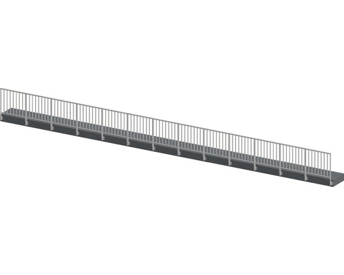 Geländerset Pertura Triton G-Form Aluminium 13 m anthrazit für Seitenmontage