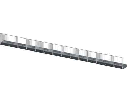Set complet de balustrade Pertura Triton forme en G aluminium 14 m taupe pour montage latéral