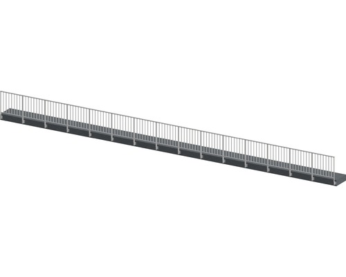 Set complet de balustrade Pertura Triton forme en G aluminium 15 m anthracite pour montage latéral