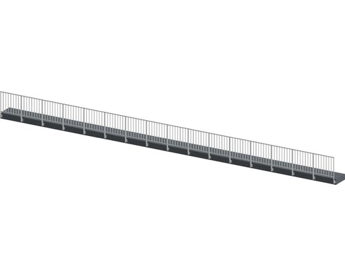 Geländerset Pertura Triton G-Form Aluminium 16 m anthrazit für Seitenmontage