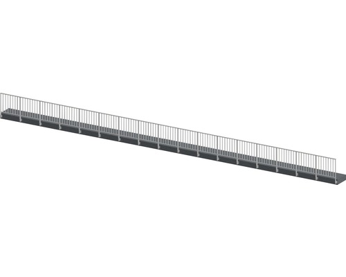 Set complet de balustrade Pertura Triton forme en G aluminium 17 m anthracite pour montage latéral