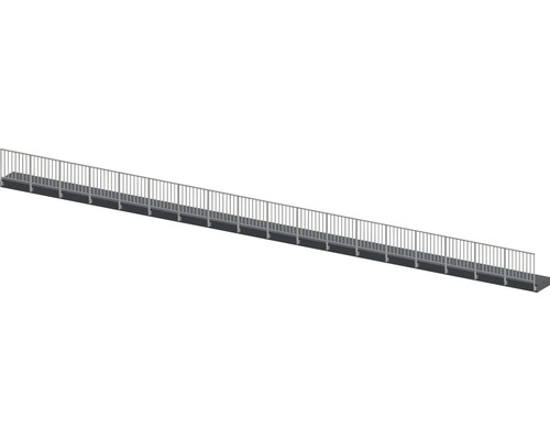 Geländerset Pertura Triton G-Form Aluminium 18 m anthrazit für Seitenmontage