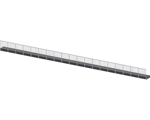 Set complet de balustrade Pertura Triton forme en G aluminium 19 m taupe pour montage latéral