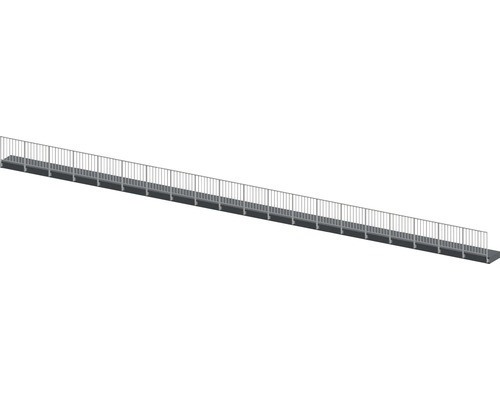 Geländerset Pertura Triton G-Form Aluminium 20 m anthrazit für Seitenmontage