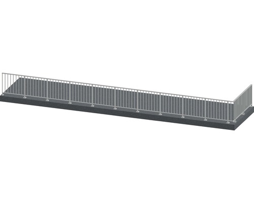 Geländerset Pertura Triton L-Form Aluminium 12,5 m anthrazit für Bodenmontage