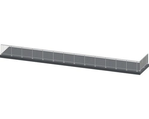 Geländerset Pertura Triton L-Form Aluminium 15,5 m anthrazit für Bodenmontage