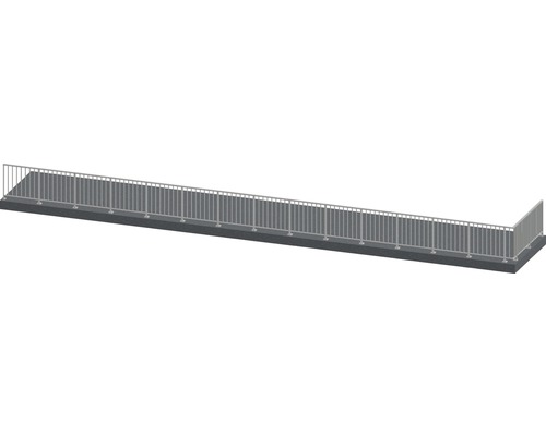 Geländerset Pertura Triton L-Form Aluminium 16,5 m anthrazit für Bodenmontage