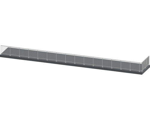 Geländerset Pertura Triton L-Form Aluminium 17,5 m anthrazit für Bodenmontage